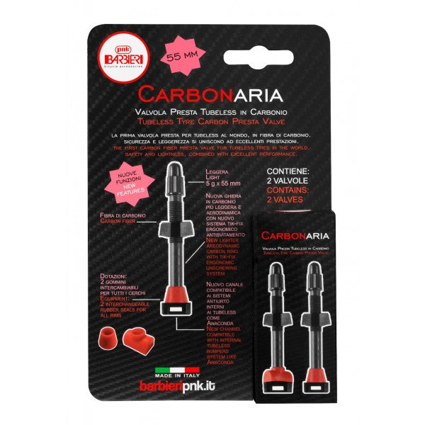 CARBONARIA -  TUBELESS VALVE SET - 55MM