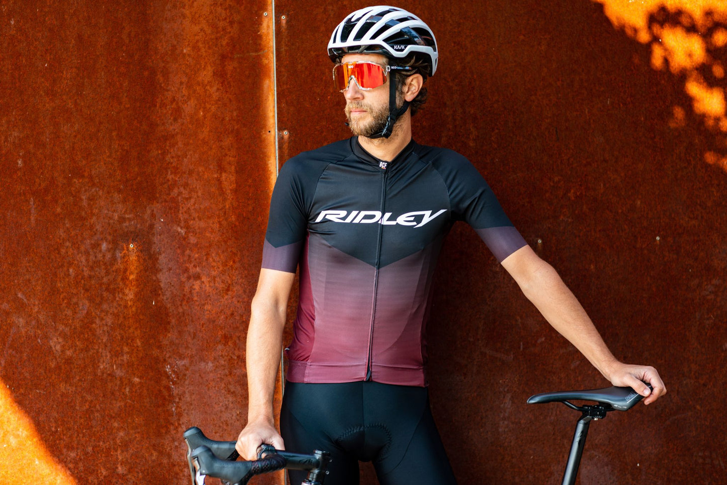 RIDLEY - JERSEY - PERF. R16 - BLACK/BURGUNDY RED