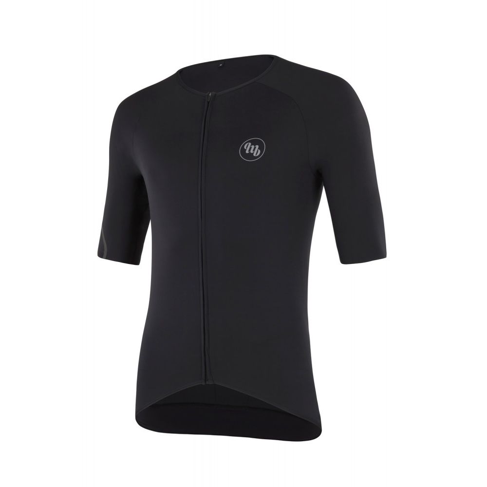 Plain black cycling jersey sale