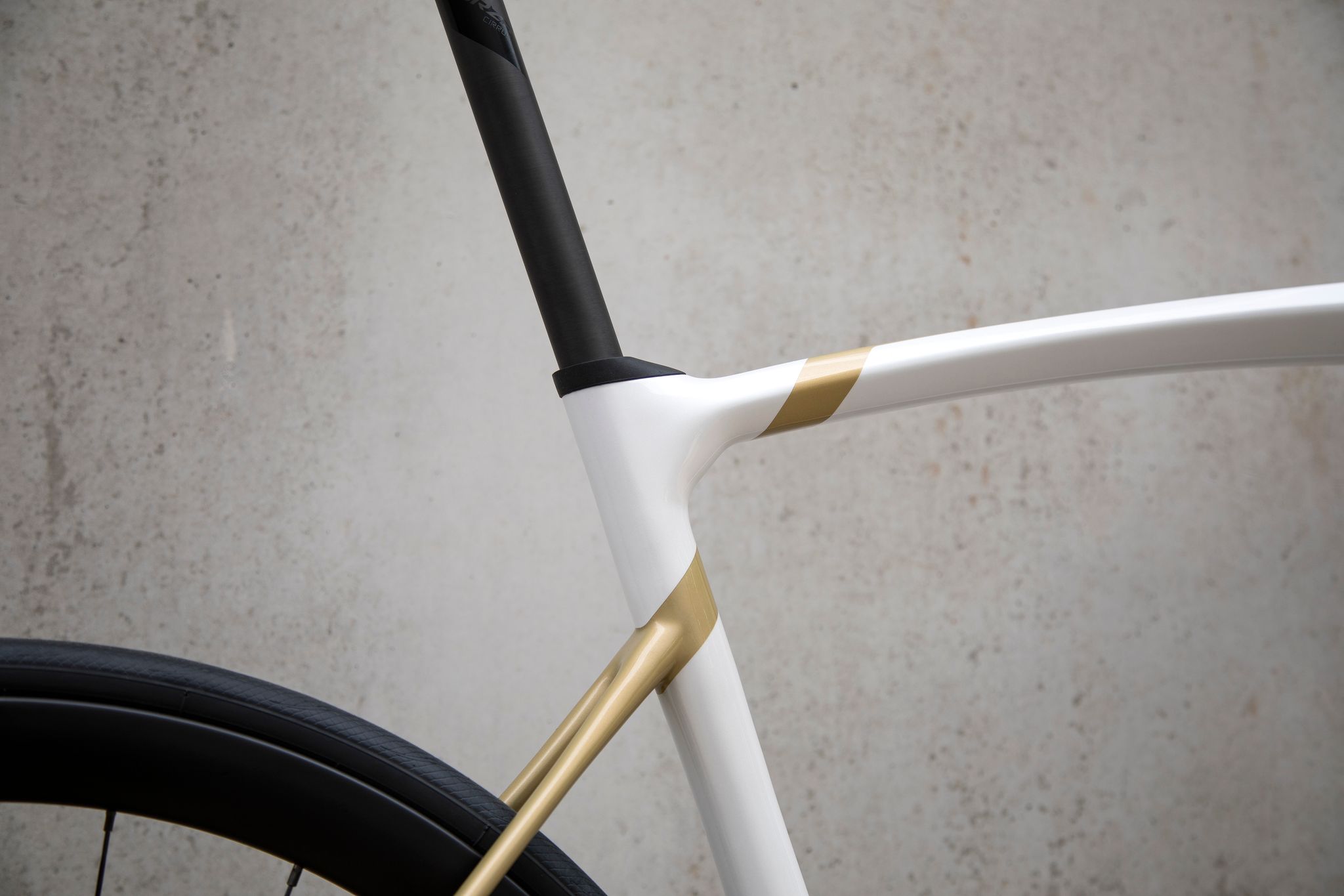 Gold and white store bike