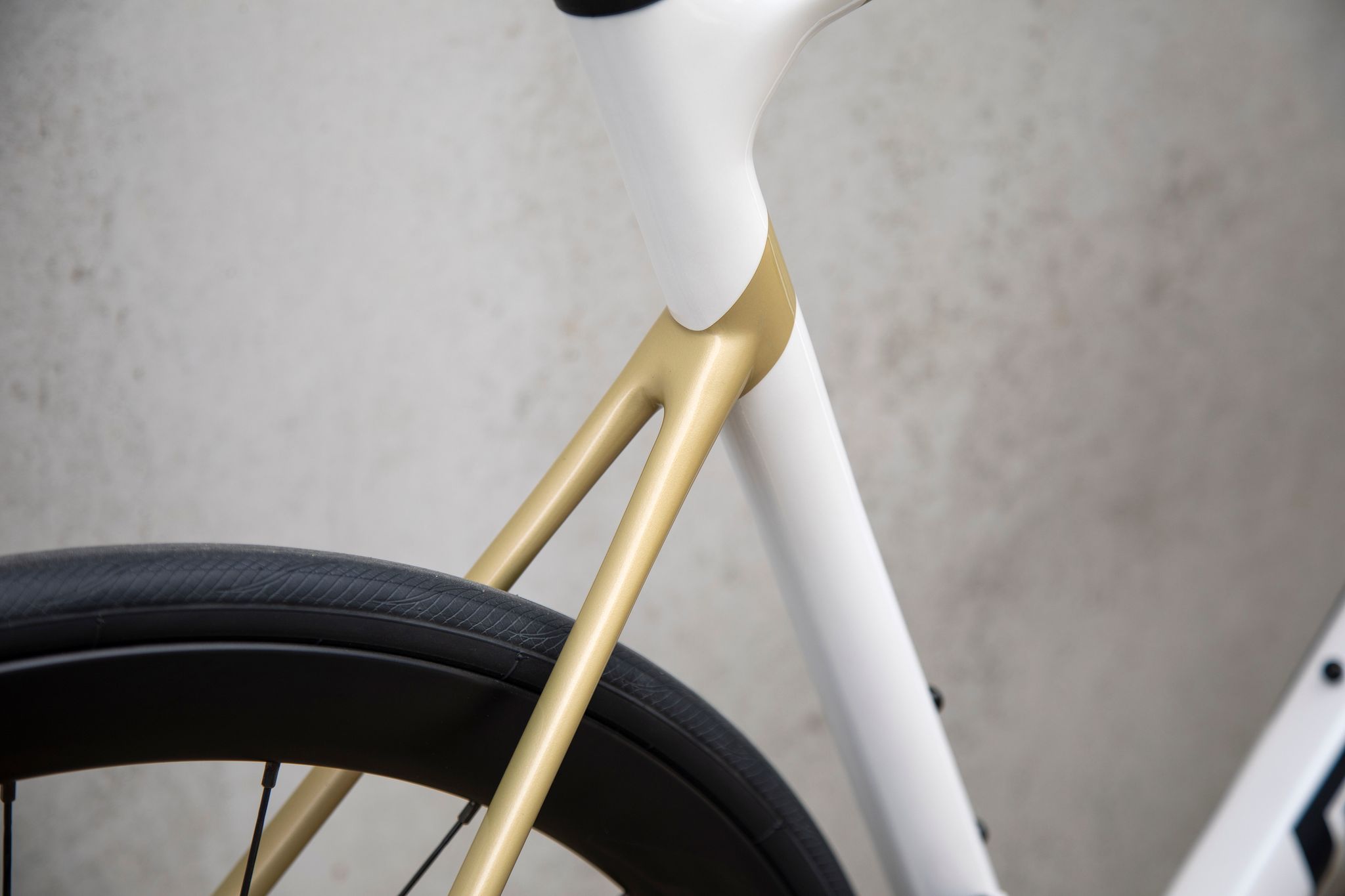 Gold and sale white bike